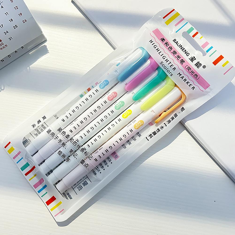 5 шт./набор ручек-маркеров с двойной головкой, маркеры цвета конфет, ручки для скрапбукинга, журналов, открыток 3