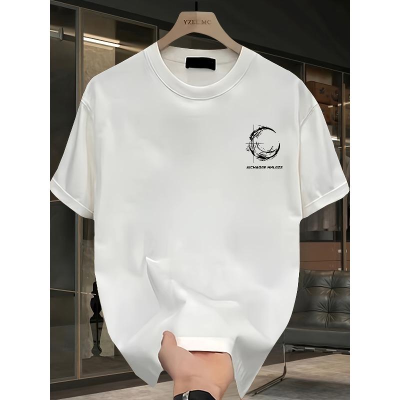 Heavy Pure Cotton Trendy Printed Short-sleeved T-shirt Men's Summer New Casual Large-size Loose Versatile Top