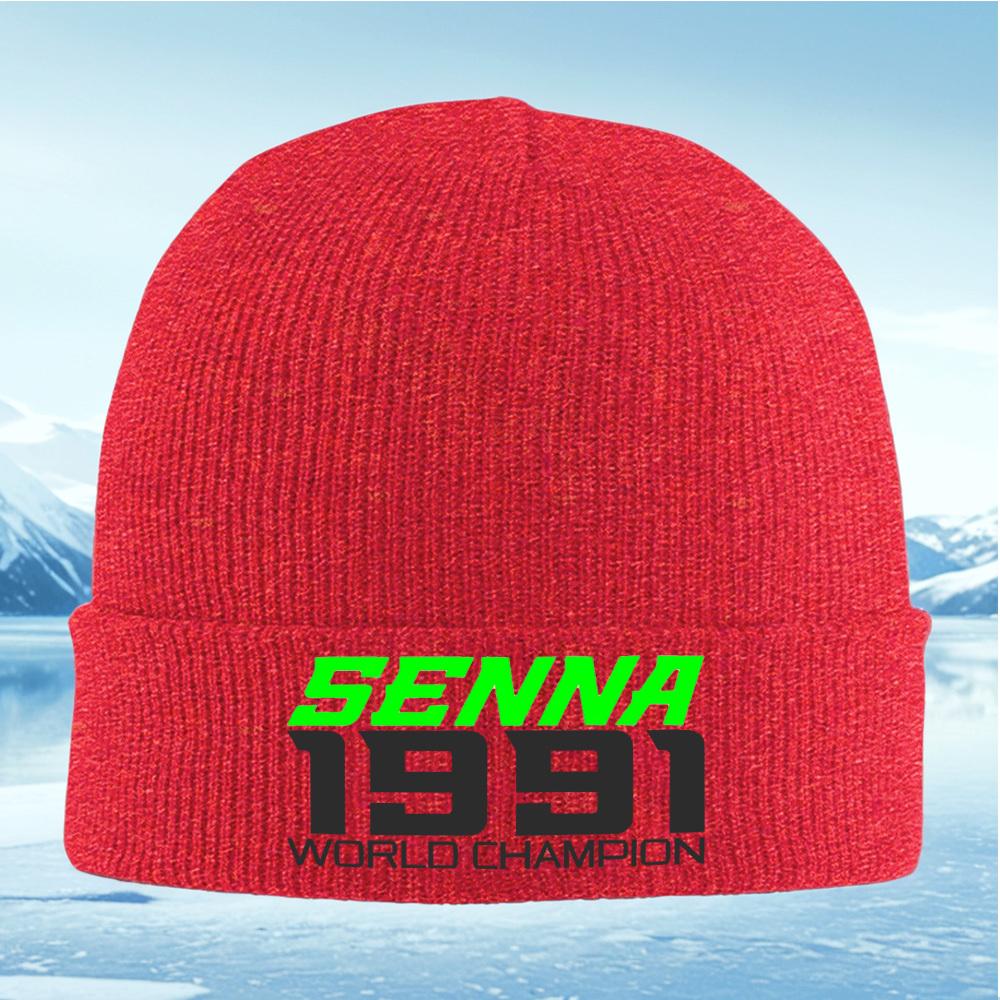Senna 1991 World Champion racing design Men Women Unisex Knitted Hat Beanie Pullover Cap Winter Thermal Warm Christmas Outdoor C