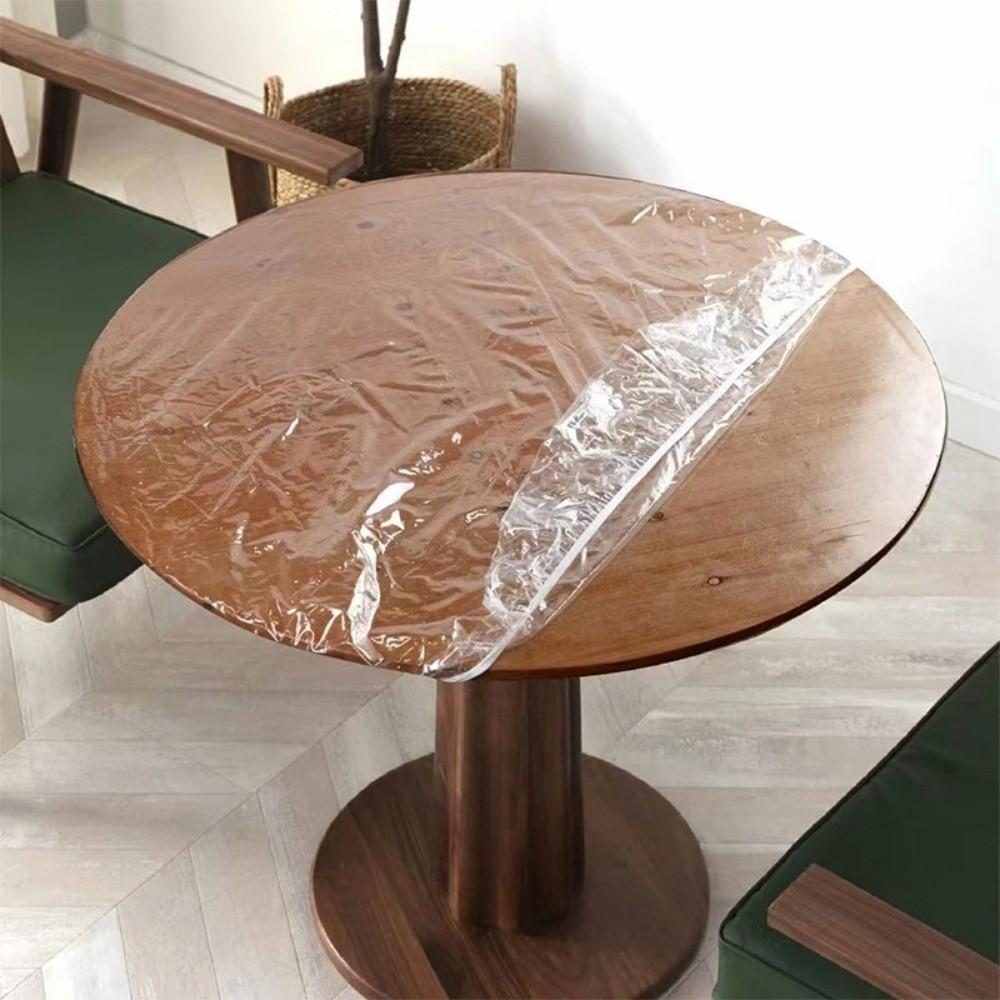PVC Table Protector Cover Elastic Edge Table Cover New Tablecloth Protector for 36-68inch