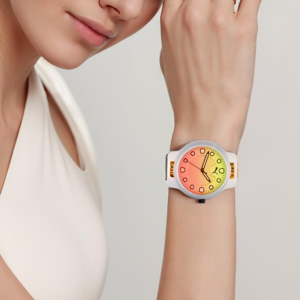 Puma Reset V1 Series Watch Quartz Movement Nylon Strap 43Mm White Dial Women watches P5043