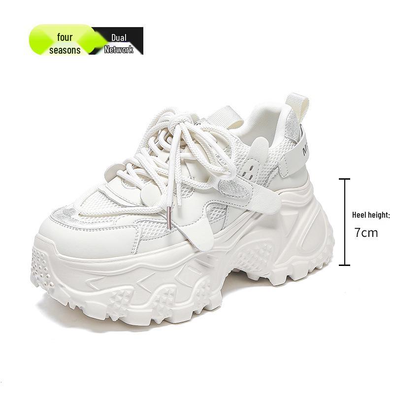 Women's 2025 Autumn/Winter Non-Slip Height-Enhancing Dad Sneakers: Breathable, Versatile Casual Footwear