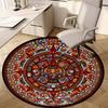 1Pc Aztec Circular Print Rug - home decoration Carpet For Living Room Bedroom Flooring Computer Chair Area Rug