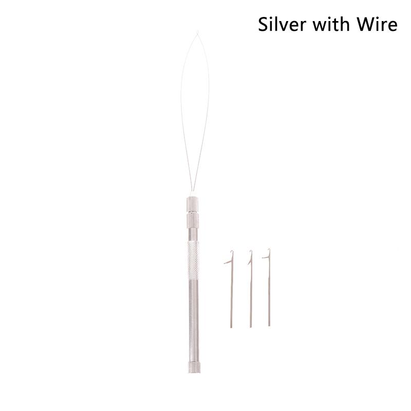 

Інструменти для нарощування волосся 4-в-1, включаючи нитковдев язувач, спиці для в язання та тримач для намистин з дредами та перуками