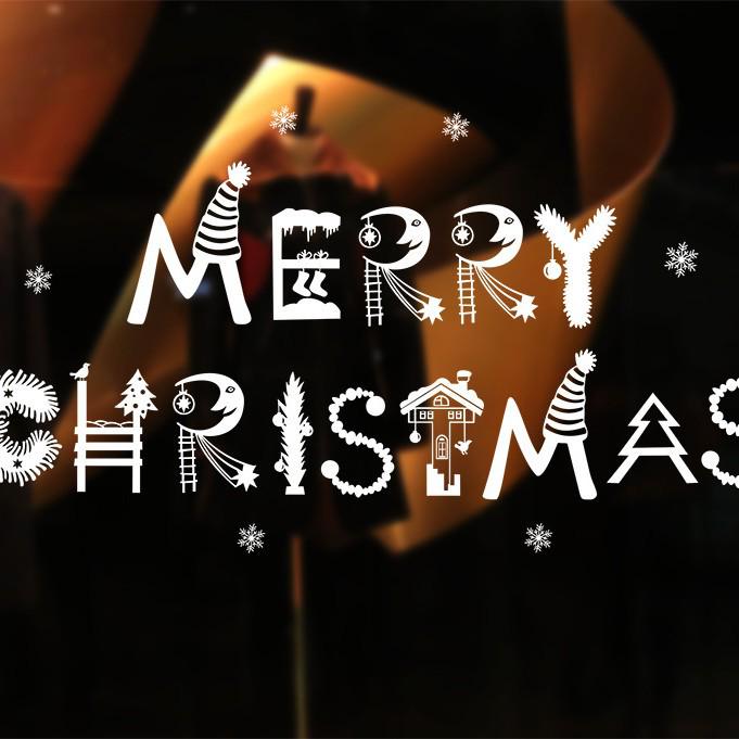 72x54CM White Christmas Static Cling Window Decal