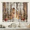 2pcs - Christmas holiday Christmas snowman and Christmas tree pattern printed curtains   home decoration   room decoration