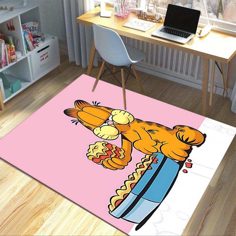 Garfield'S Sweet Tooth Carpet For Playroom Bedroom Living Room Sofa Home Decorkids Game Area Rug Nonslip Floor Mat