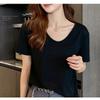 New Style Loose Right Shoulder Short Sleeve Women's Summer Plus Size T-shirt High-end Clothes