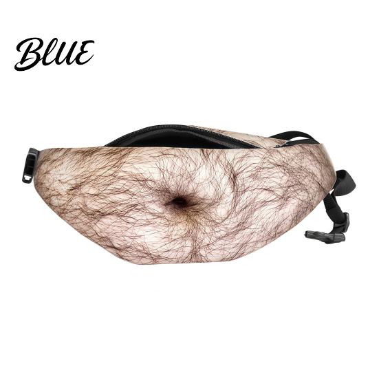 Lightweight Waist Bag for Parties Beer Belly Fanny Pack Funny Hairy Bag Realistic 3D Big Pack Belly Dad Bod Gag Gift Men Husband Practical Storage