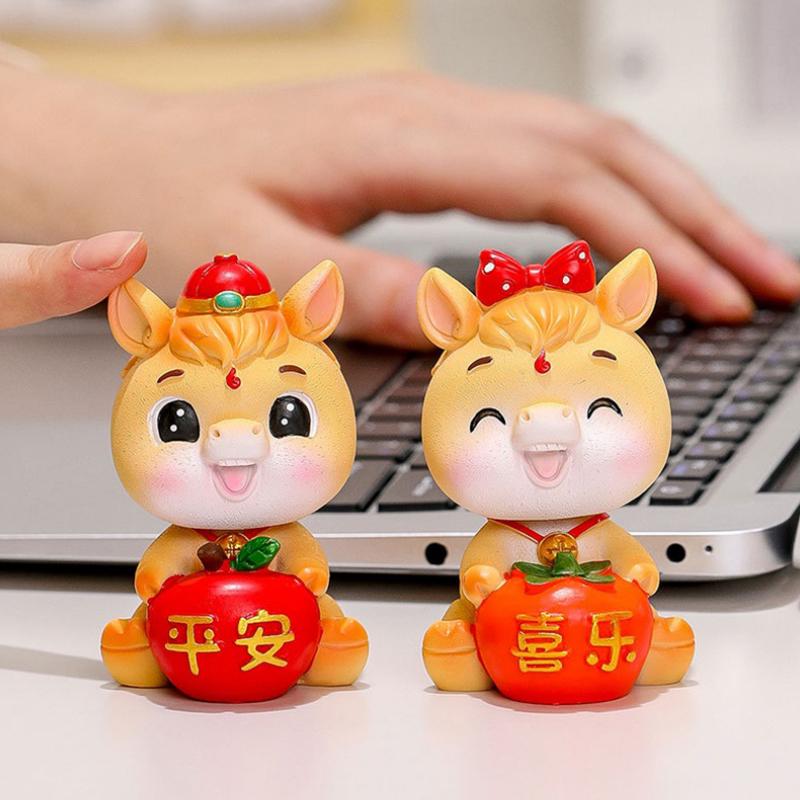 2026 Cute Year Of The Horse Ornament Lucky New Year Horse Toy DIY Desktop Decoration Car Ornament Pony Decor New Year Gift
