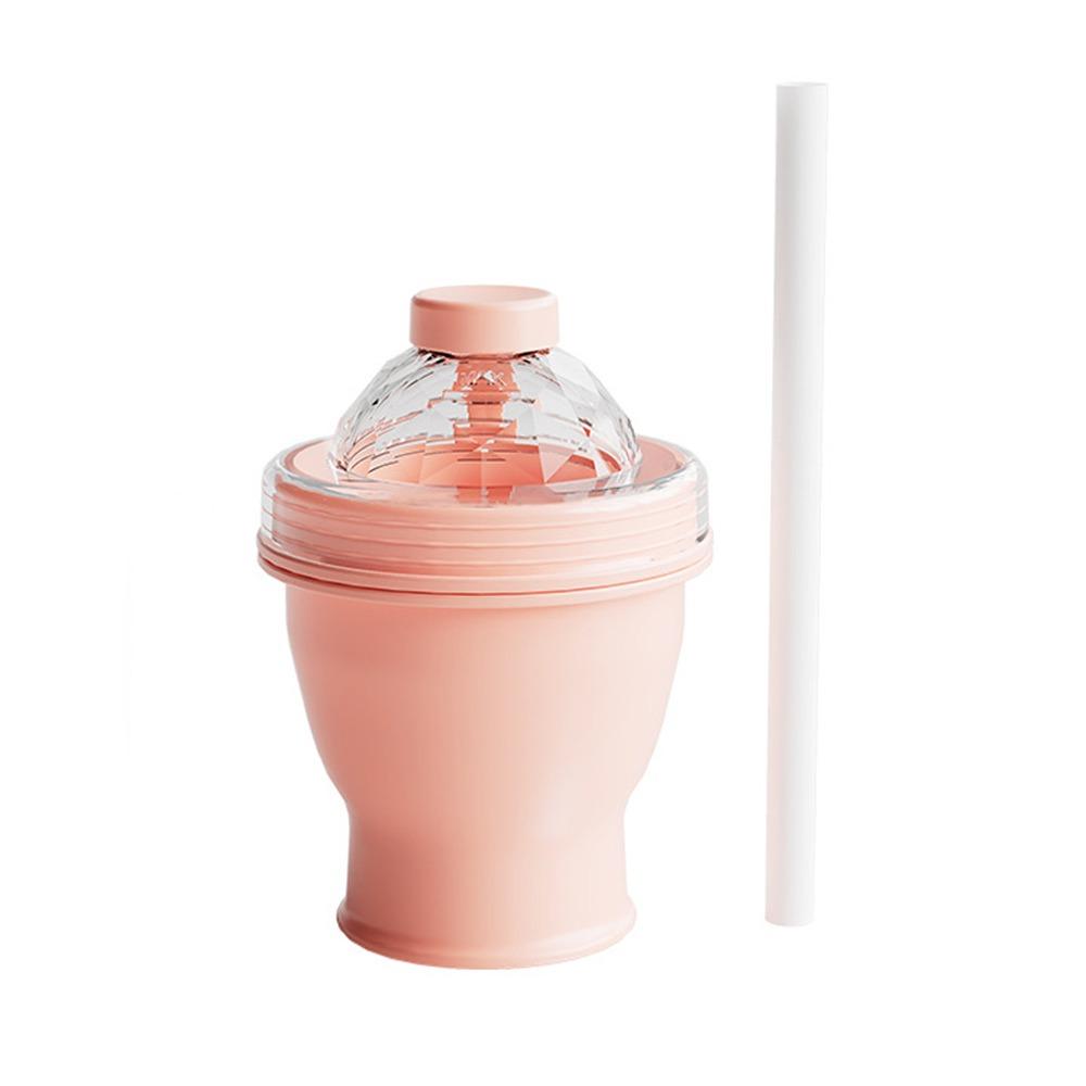 Leak-proof 2-in-1 Ice Mold Cup Collapsible Silicone Ice Ball Maker for Juice Drinks розовый