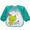 0-3 Years Baby Waterproof Anti-dirty Bib Long Sleeve Art Painting Apron Strap Smock Soft Feeding Bib Cartoon Kindergarten Gown