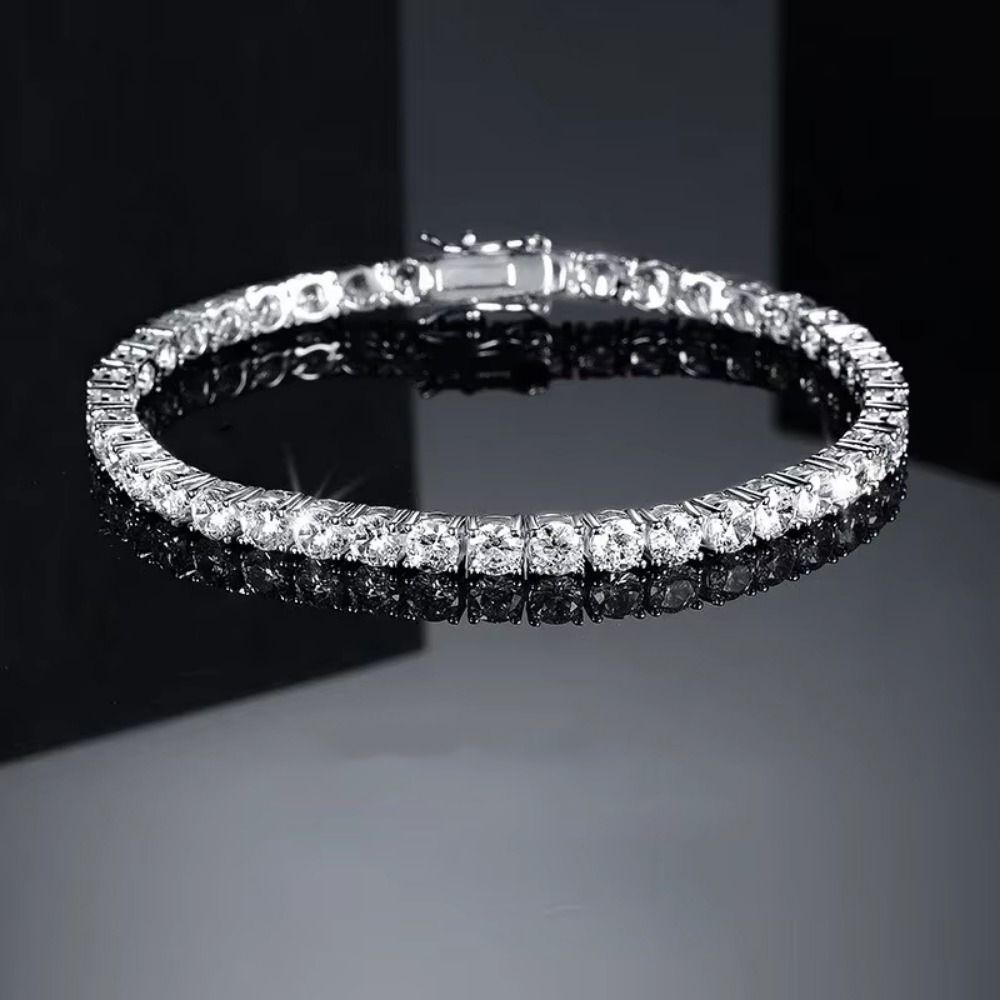 Luxury Colorful Rhinestone Bangle Waterproof Women's Hand Bracelet Zircon Crystal Bracelet  Lover