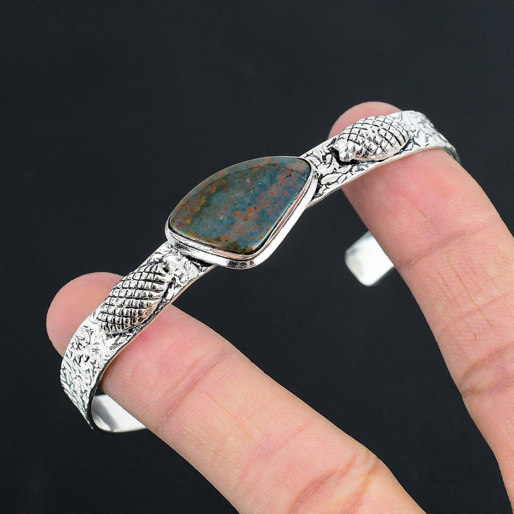 Töchtertag Sale Natürlicher Blutstein 925er Sterlingsilber Schwester Armreif Schmuck