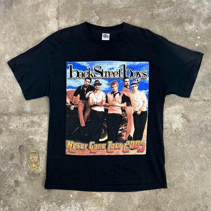 Vintage 2005 Backstreet Boys Never Gone Tour Rap Shirt EN461 Unisex T-Shirt L