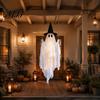 Flexibler Stoffgeist zur Dekoration Halloween Hängende Schaukel Dekoration mit Hexenhut, Gruselige Außen Dekoration Spukhaus Ornament Lichterkette
