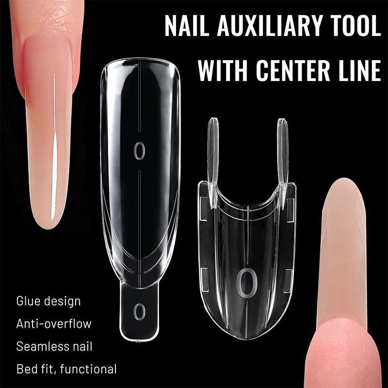 Dual Nail Forms 60Pcs Transparent Rocket Shape Full Cover Durable Nail Molds for Professional Nail Art Home Manicure Salon