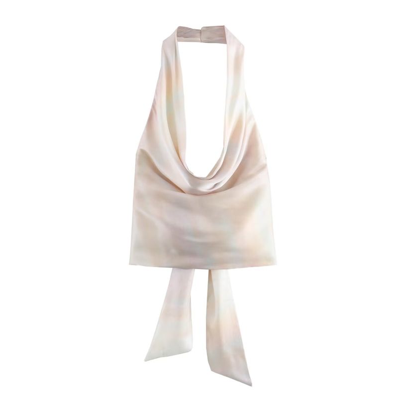 Kaslead New Arrival Women's Clothing Fashion Style Stylish Simple and Versatile Hanging Collar Tops 3067119