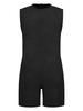 3Pcs Kids Special Needs Adaptive Jumpsuit Round Neck Sleeveless Back Invisible Zipper Solid Color for Easy Dressing Daily Care