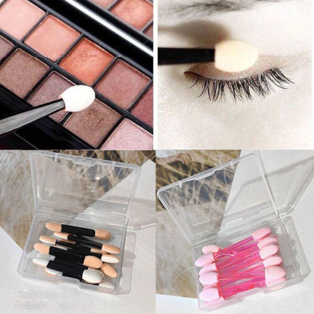 10pcs Multicolors Double Head Latex Sponge Double Sided Disposable Eyeshadow Brush