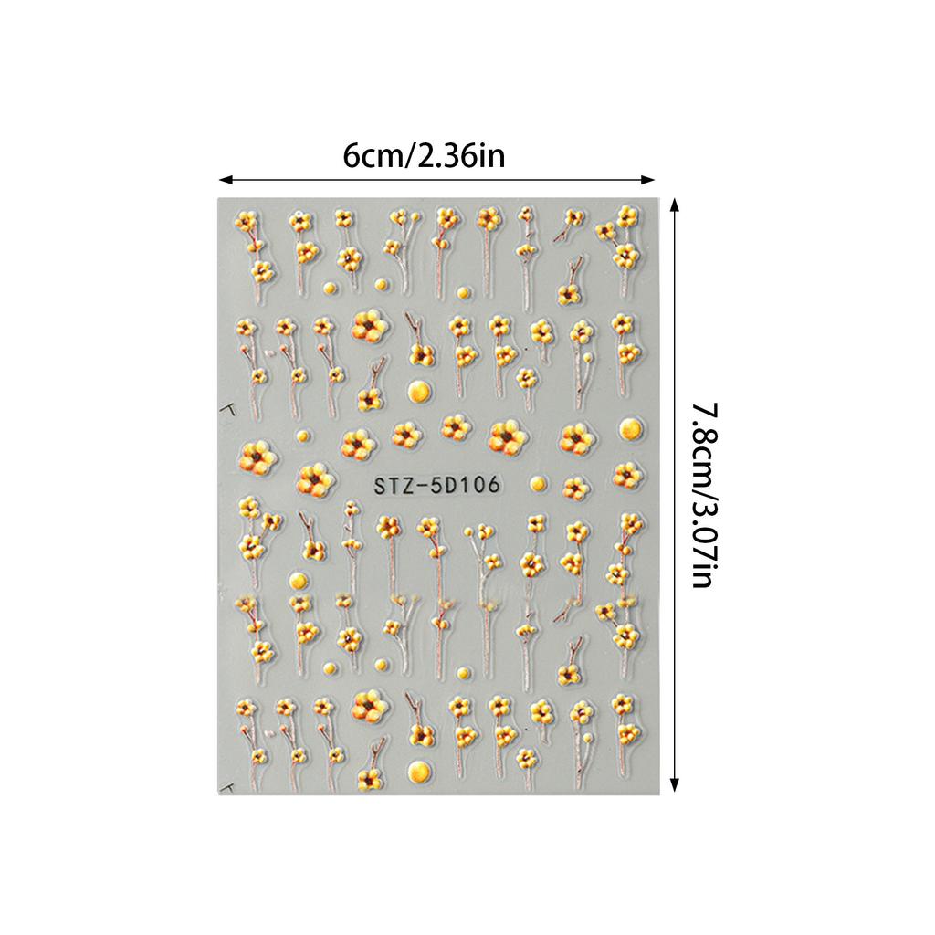 5D Daisy Nail Stickers For Japanese Style DIY Manicure Decoration