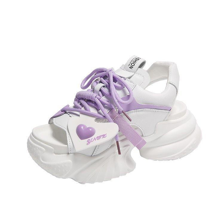 Fashion Summer Cute Women's Sneakers Mesh High Top Sports High Heel Wedge Sandals Breathable Casual