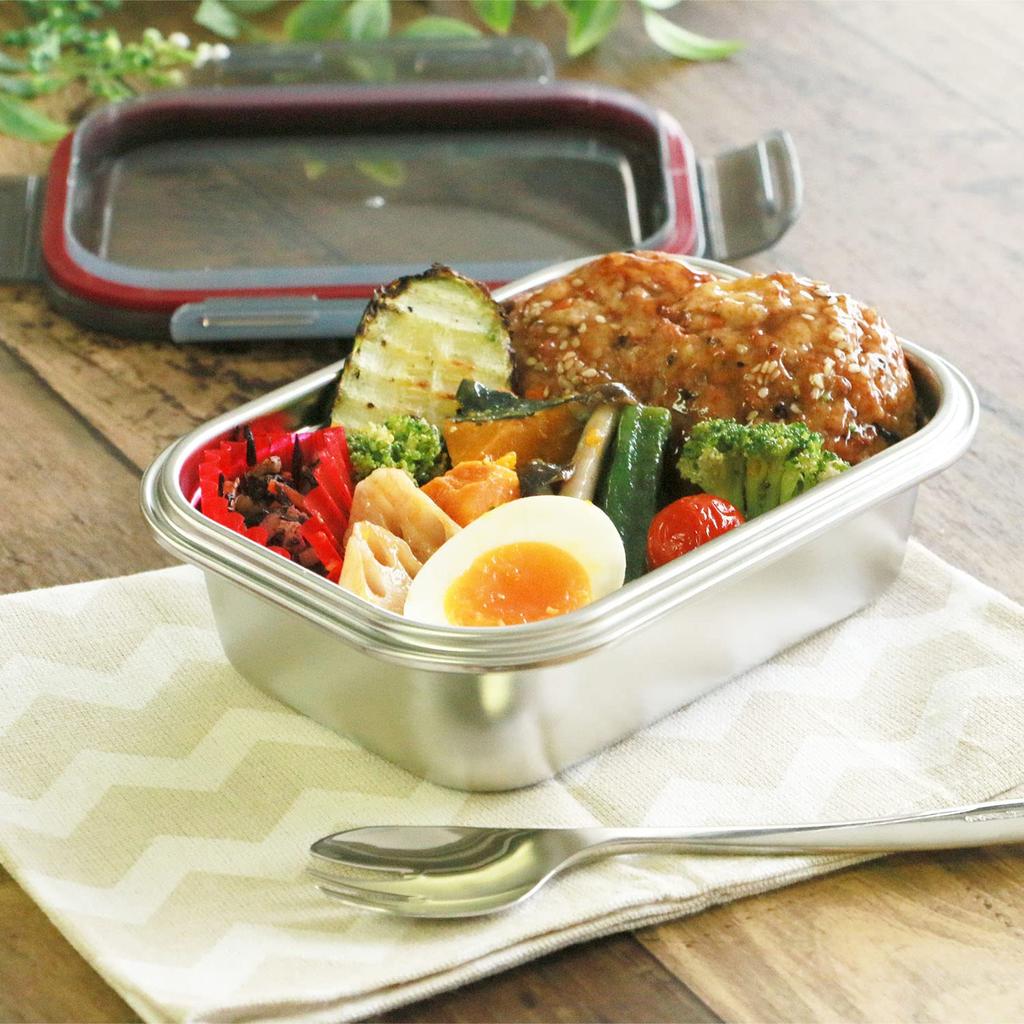 Nonoji Stainless Steel Storage Stainless Steel Magic and Gray Container, Microwave-Safe, Container, Small, 650ml, Oven-Safe, Freezer-Safe,