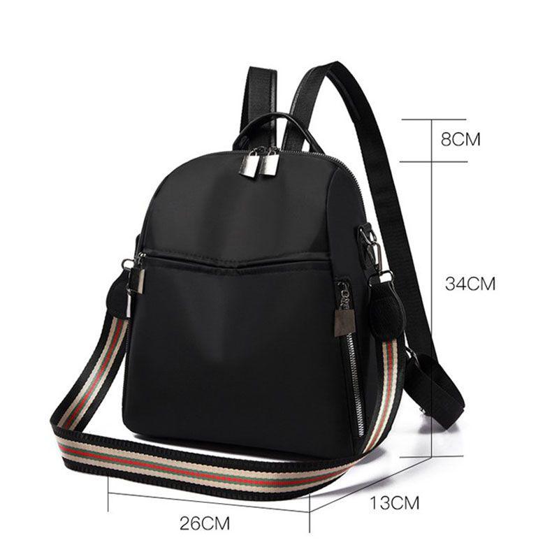 Pure Color Multipurpose Oxford Cloth Backpack For Women With Adjustable Straps
