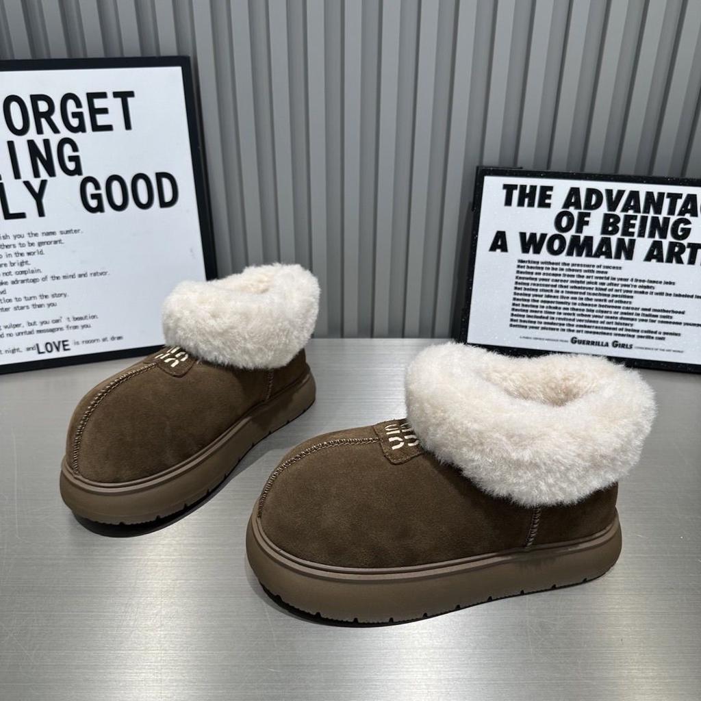 2025 autumn and winter versatile warm bread cotton shoes platform short boots ugly cute big head northeast snow boots women's