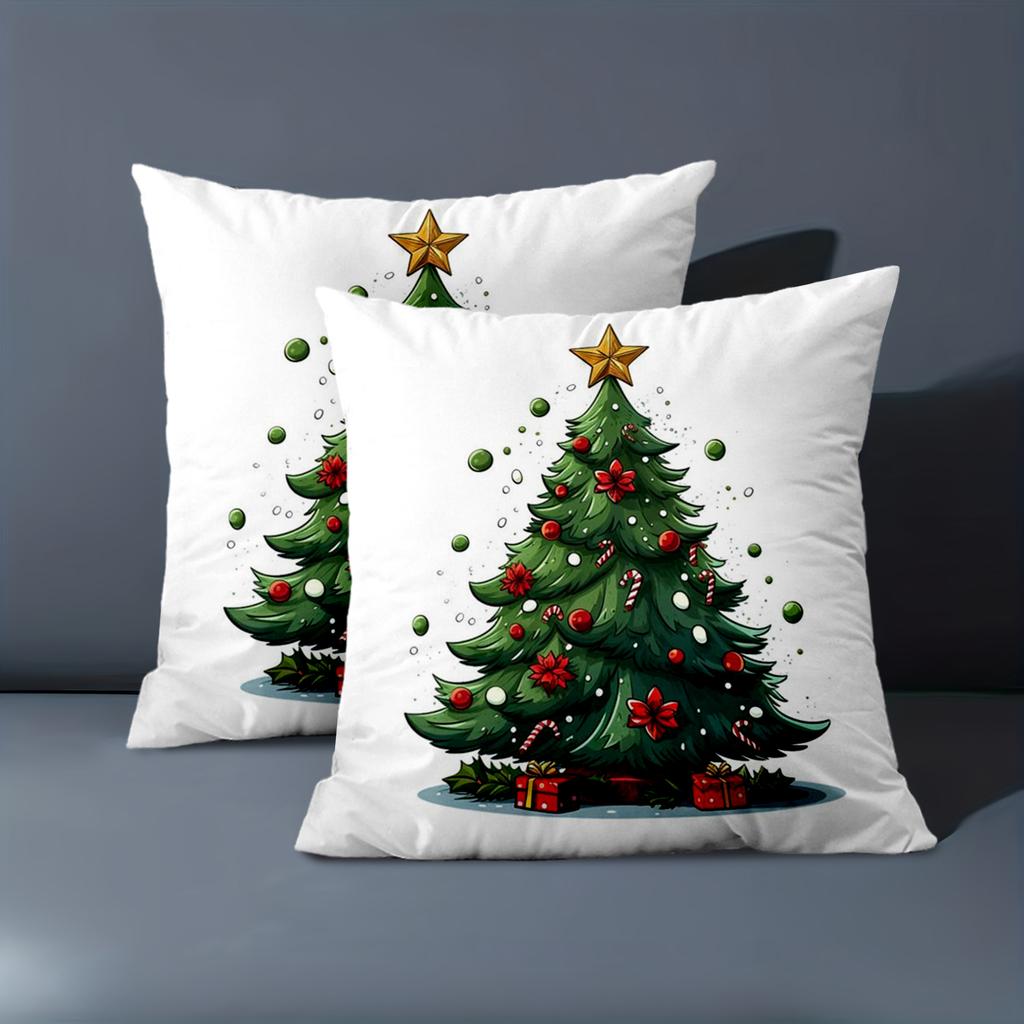 1 Pieces Christmas Tree Pattern Decorative Cushion Pillow Polyester pillowcase, sofa decorative cushion cov Headboard Pillow