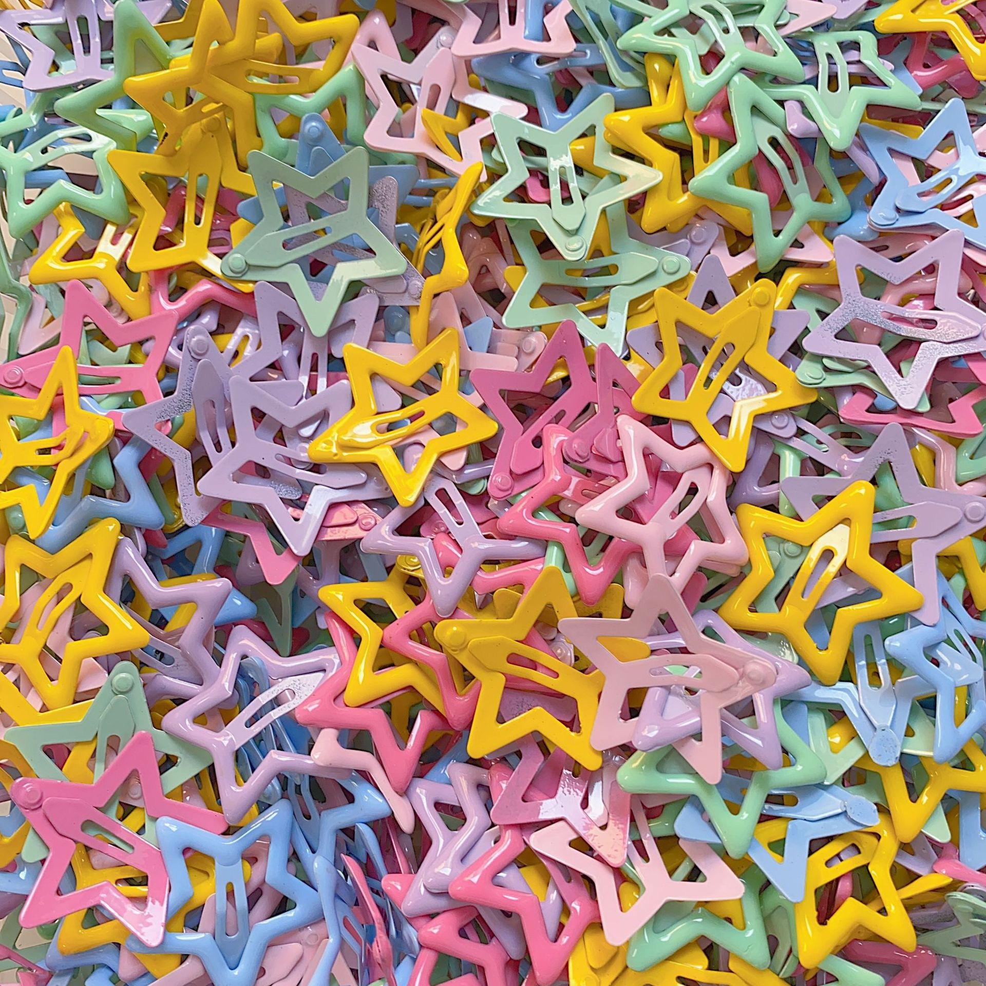 

KYDZSW 10 шт. Детские милые цветные геометрические звезды украшение заколки для волос для девочек милые сладкие заколки детские аксессуары для волос