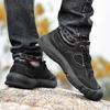 Men's Cowhide Hiking Shoes - Autumn/Winter, Soft Sole, Lace-up, Low-top, Outdoor Casual Travel Shoes