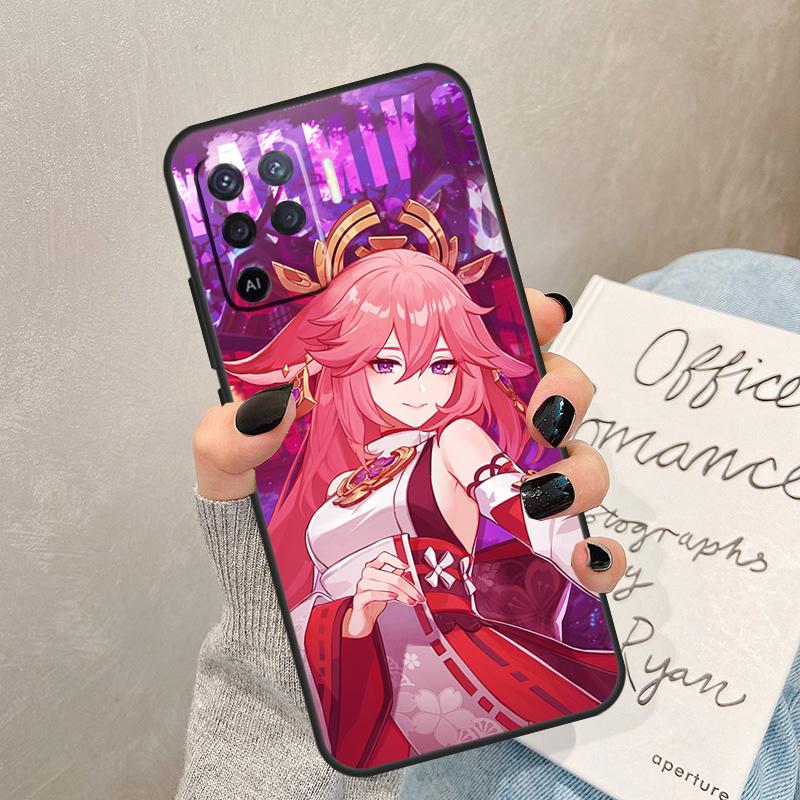 Genshin Impact Yae Miko Case For Oppo A5 Pro A15 A17 A57 A77 A94 A74 A54 A16 A76 A96 A40 A60 A80 A18 A38 A58 A78 A98