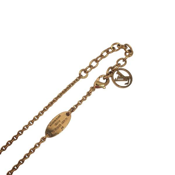 Louis Vuitton Essential V Necklace Steel Gold Women M61083 Used