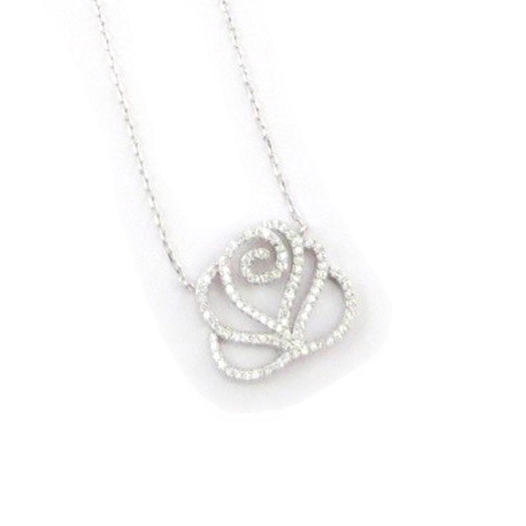 Les Trésors De Lily [J4078] - Collier Argent 'Rosa Romantica' blanc