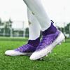 Fashion Men's Soccer Shoes FG/TF Non-Slip Turf Soccer Cleats Training Shoes Star Design Lace Up Outdoor Sneakers High Top Football Boots