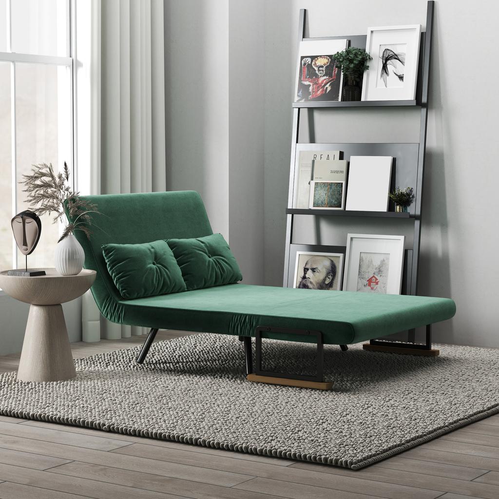 Sofa Bed 4 in 1 with Sleep Function Velvet Look 183x98.5cm Green