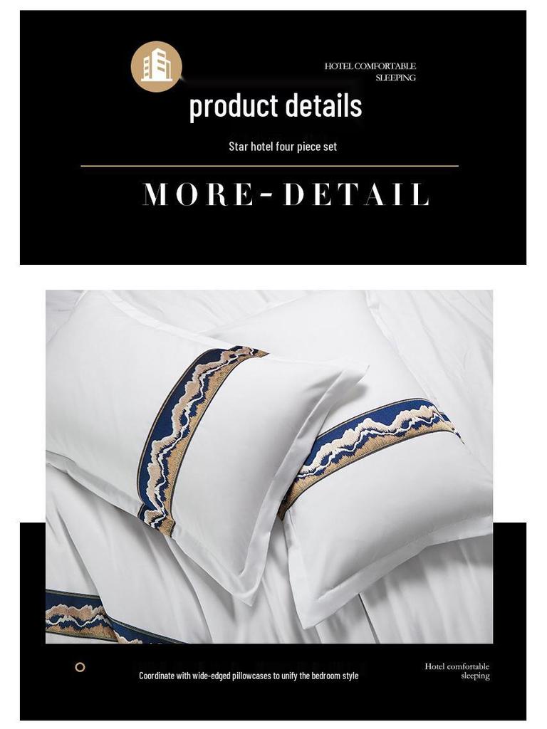 Four-Piece White Bedding Set for Hotels, Guesthouses & B&Bs: Includes Sheets and Three-Piece Duvet Cover Set