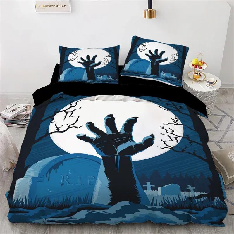 Halloween Duvet Cover Queen King Cartoon Pumpkin Comforter Cover Lantern Bedding Set Microfiberghost Quilt Cover For Boys Girls