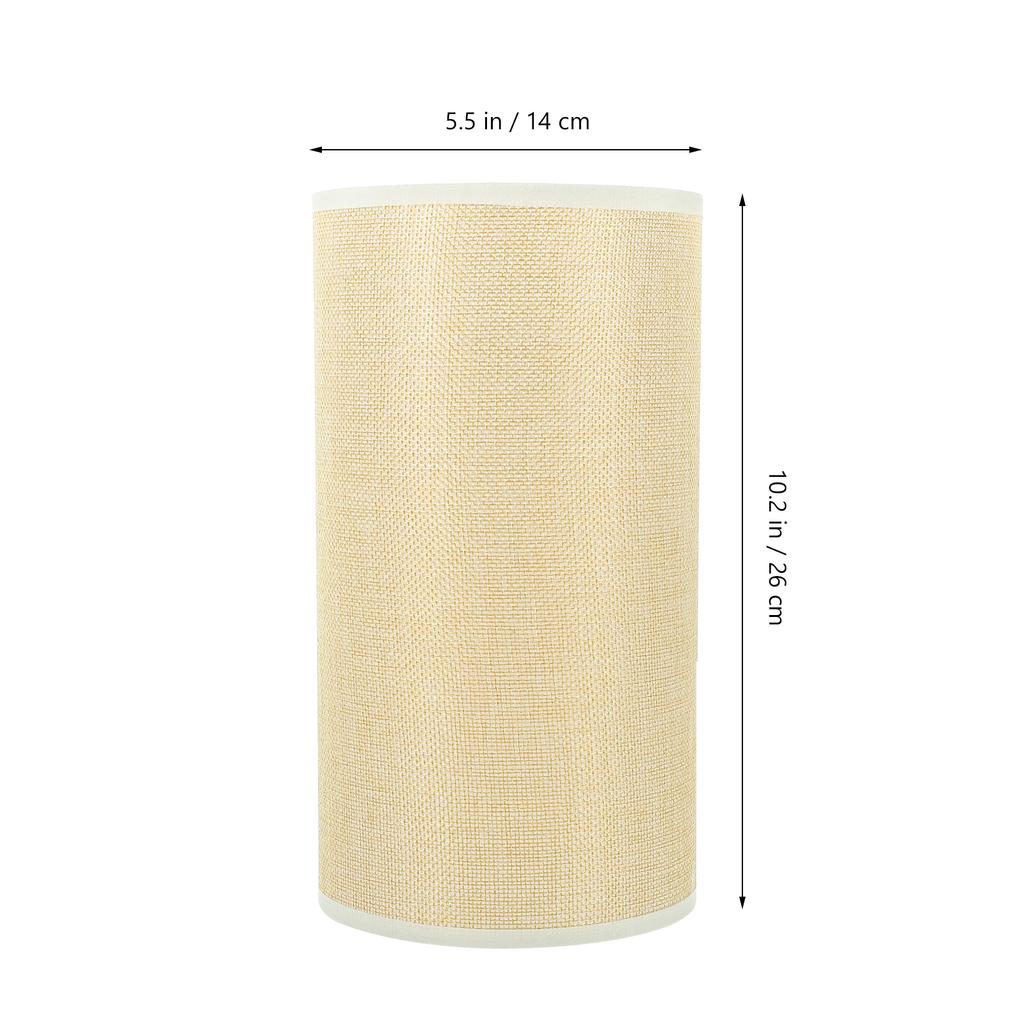 1Pc Round Linen Lamp Shade Replacement Drum Cloth Light Cover Cylinder Fabric Shade Decorative Table Floor Ceiling Pendant Lamp