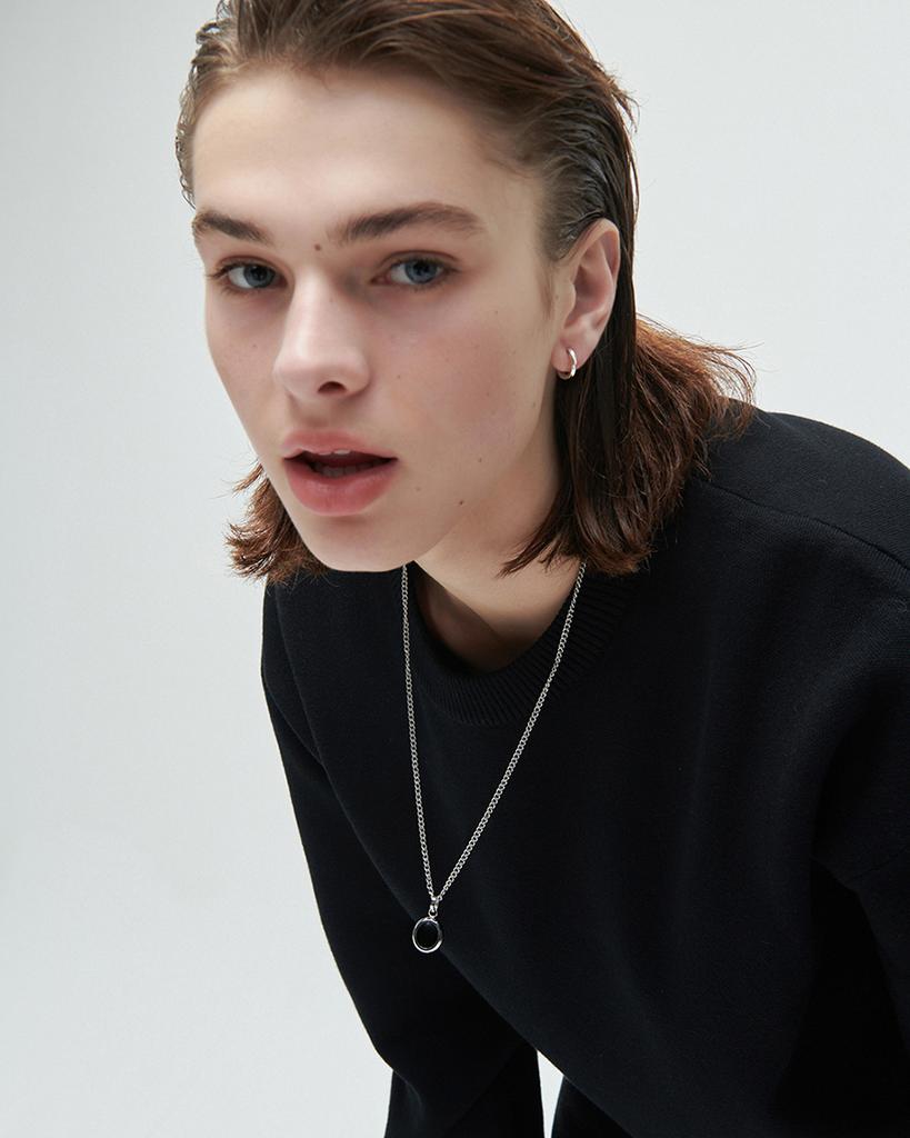 Blendoff Black Ellipse Necklace [Surgical Steel]