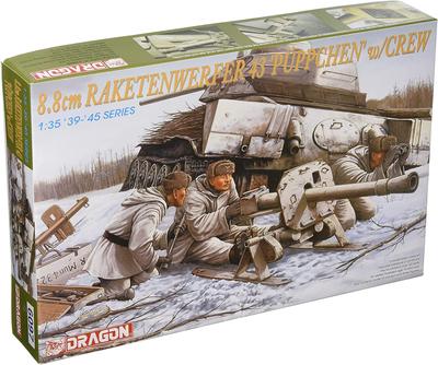 Platz Dragon WWII German Army Rocket Launcher Puppchen with Winter Gear Soldier Plastic Model DR6097 1/35 8.8cm