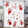Set aus 2 blutigen Vorhängen Halloween-Dekoration Tüll Schlafzimmer-Jalousien Wohnzimmer-Trennvorhang Lichtblockierend Polyester Ideal Für