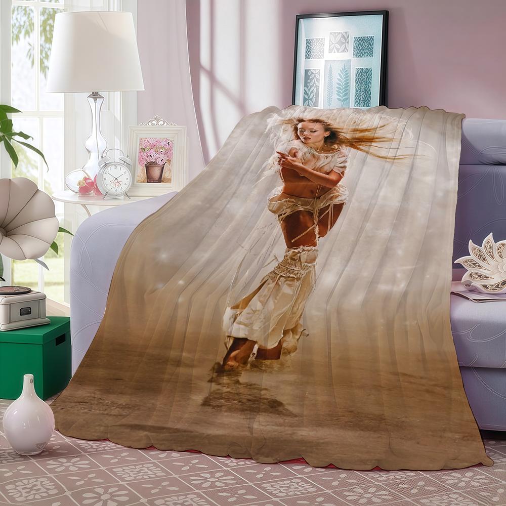 Hot Singer Z-Zara Larsson Music Blanket Warm And Soft Suitable For Bedroom Living Room Sofa Bed Office Travel Camping