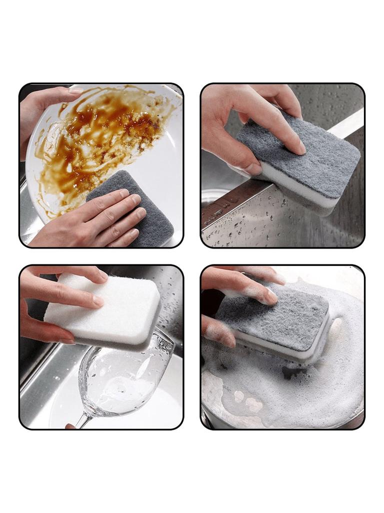 10pcs Cleaning sponge, scouring pad, sink or kitchen stove cleaning cloth, antibacterial washable cleaning brush
