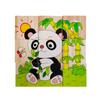 Klocki Drewniane Puzzle Układanka Zwierzęta 6W1 Zoo 9 Elementów Dzieci