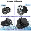 Dual USB Socket 12V Marine Outlet with Switch Golf Cart USB Port 12 Volt DC Car Charger Mount Waterproof Cigarette Lighter Power Adapter DIY Kit Fast