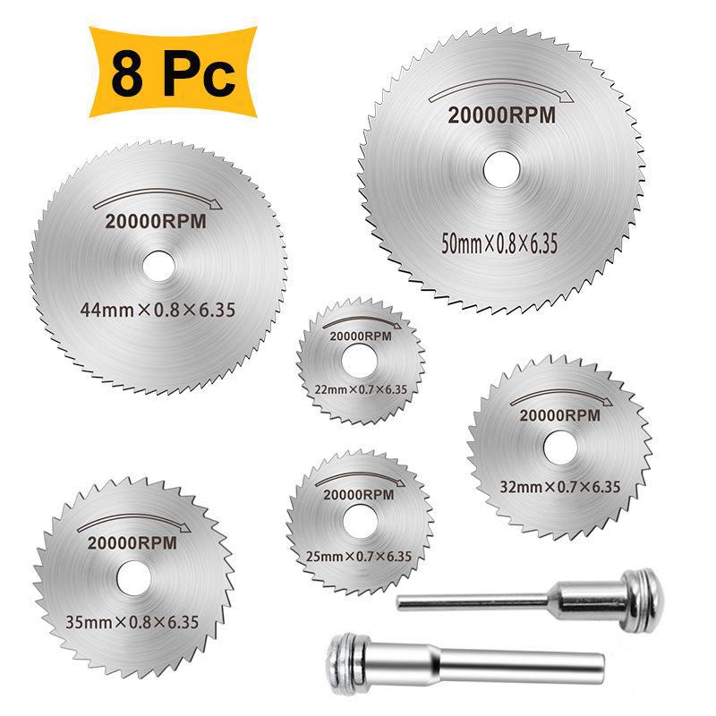 High-Speed Steel Mini Saw Blade Set - 8-Piece Electric Grinding & Wood Cutting Blades