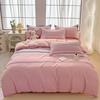 Plant Thickened Three Four Piece Bed Sheet Set Blue And White Large Grid