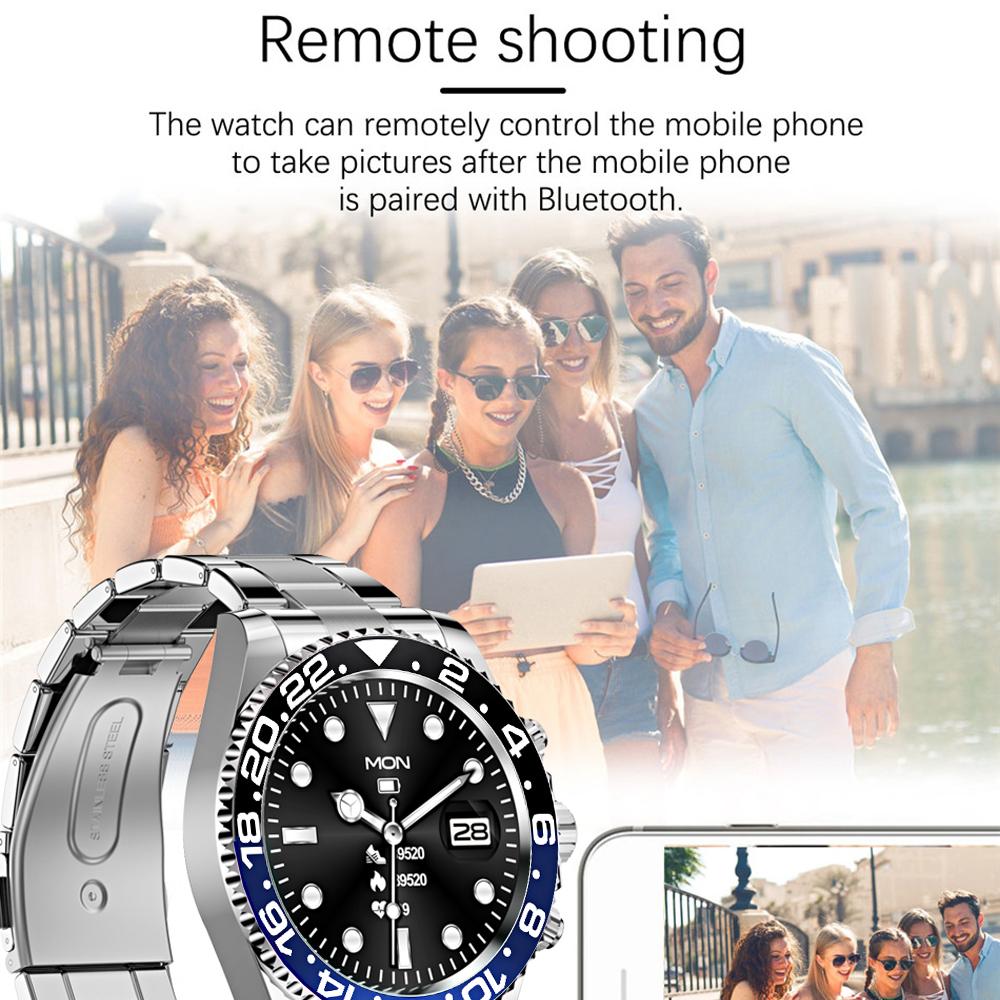 Luxury AW12 Smart Watch Stainless Steel Women Men Full Touch Round Screen Fitness Bluetooth Call Smartwatch